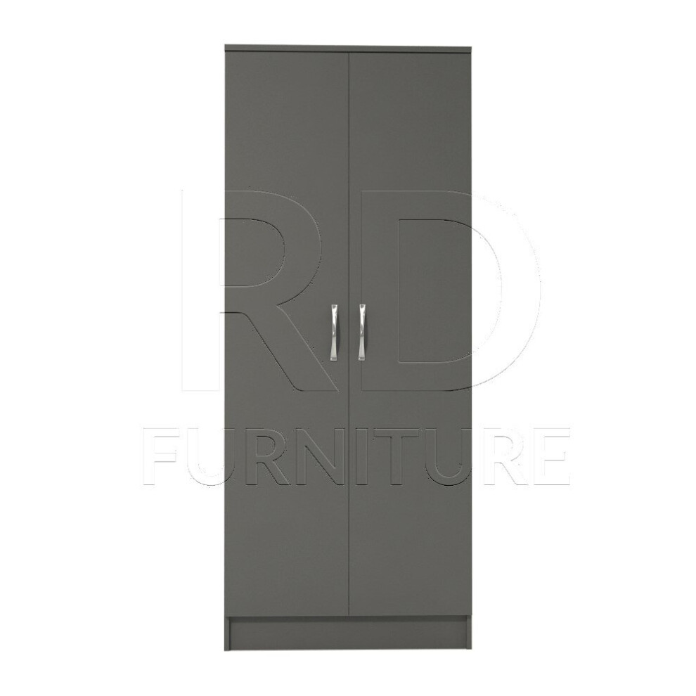 Ready assembled Classic 2 Door Wardrobe Grey