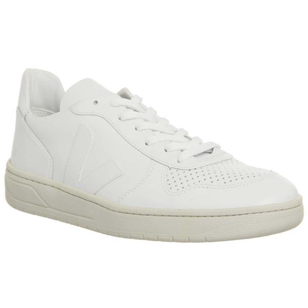 (4 UK) Veja Womens V10 Leather Court Trainers