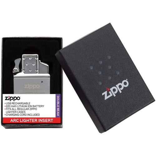Zippo Brushed Brass Lighter with Zippo Butane Gas Insert 1