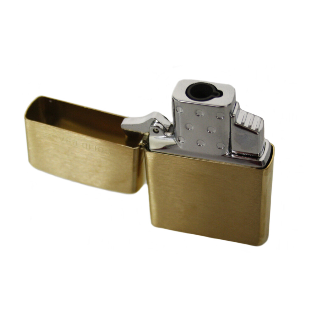 Zippo Brushed Brass Lighter with Zippo Butane Gas Insert