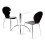 (Black) Kimberley Dining Set - White and Chrome Small 80cm Round Table With 2 Stacking Chairs 1