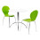 (Green) Kimberley Dining Set - White and Chrome Small 80cm Round Table With 2 Stacking Chairs 1