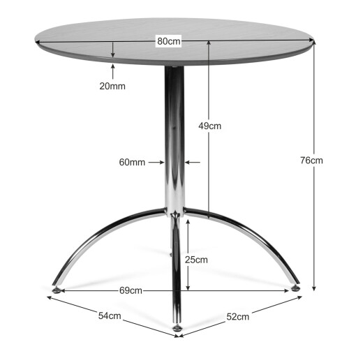 (Red) Kimberley Dining Set - White and Chrome Small 80cm Round Table With 2 Stacking Chairs 2