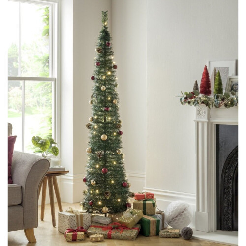 Home 6ft Pop Up Pre-Lit Christmas Tree - Green 1