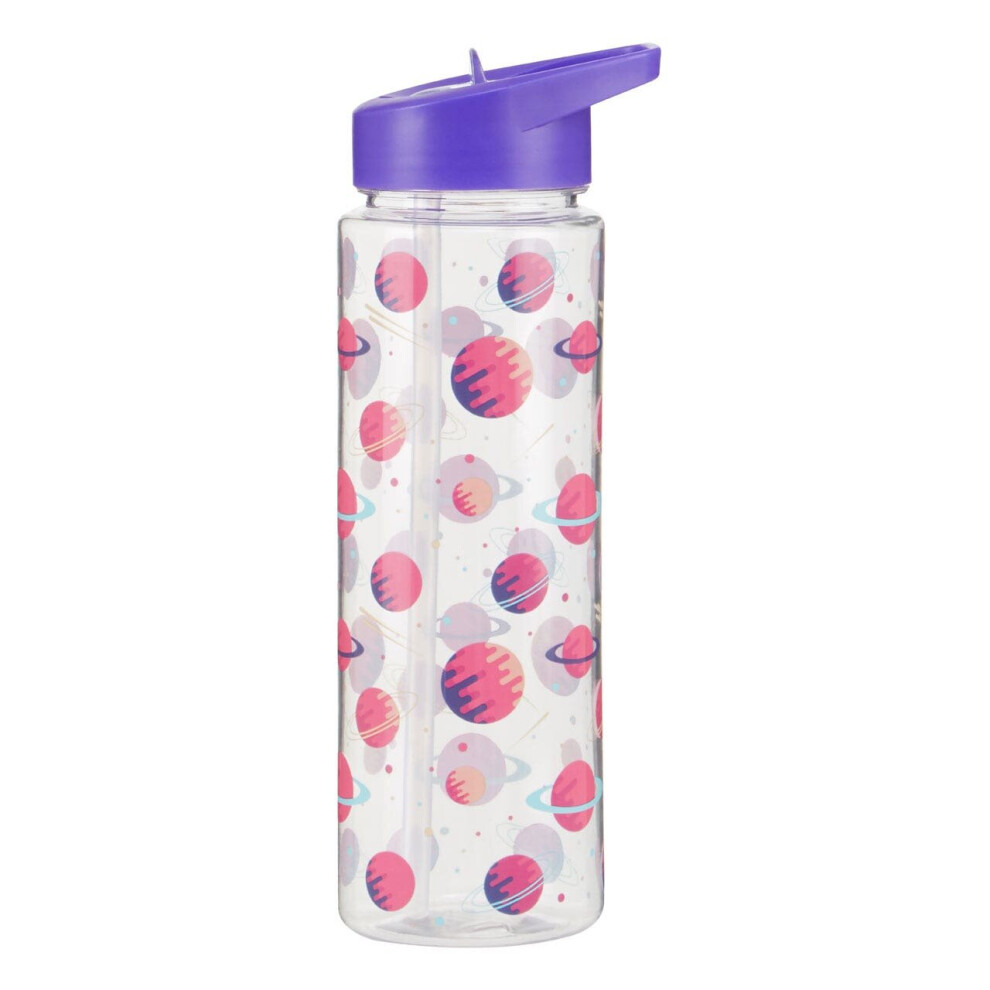 Durable Purple Space Water Bottle, Portable Spout Lock Bottle, Robust PP Plastic Transparent Outer Bottle