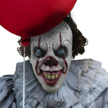 Scary Horror Clown Adult Mask Latex Red Hair Halloween Evil Killer Fancy Dress