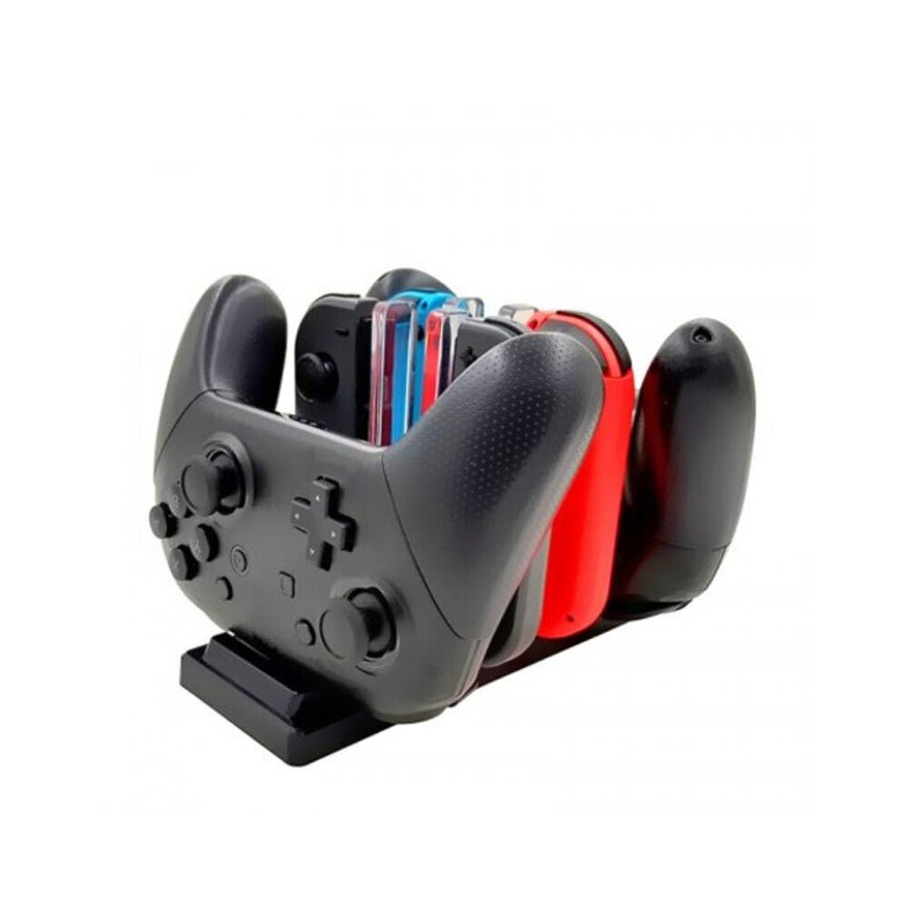 6 In 1 Charging Station For Nintendo Switch Joy-Con Controllers And Pro- Black