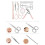 10Pcs Eyebrow Vibrassa Scissor- Pink 2