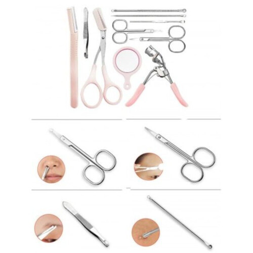 10Pcs Eyebrow Vibrassa Scissor- Pink 1