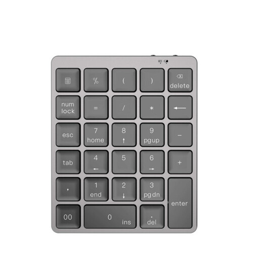 Aluminum Alloy 28 Keys Bluetooth Wireless Numeric Keypad With More Function Keys 140Mah Mini Numpad For Accounting Tasks