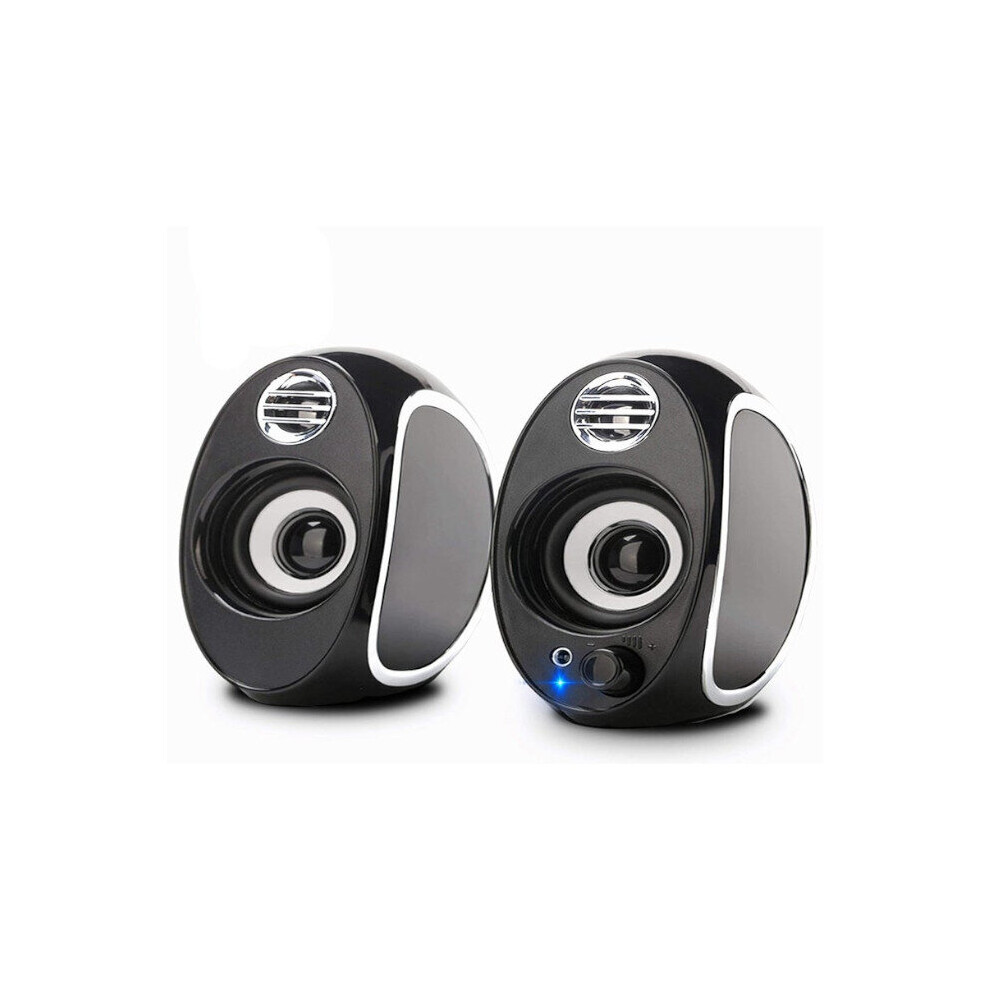 Computer Speakers 10W Pc Powered Speakers 3.5Mm Aux Multimedia Speakersusb Speaker Monitor Speakers For Desktop Pc Laptop Desktop Speakers Black 616908297260