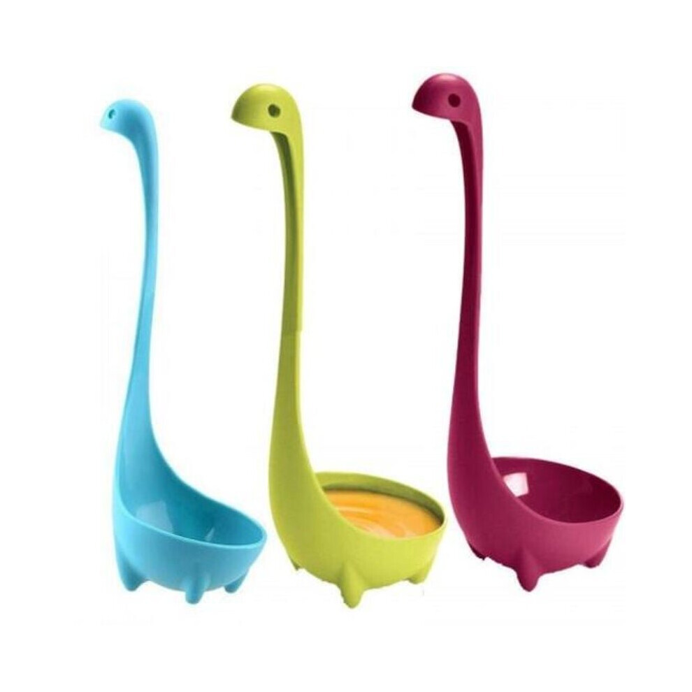 3 Pcs Kitchen Supplies Dinosaur Spoons Soup Loch Ness Ladle Long Handle Spoon- Multi-A