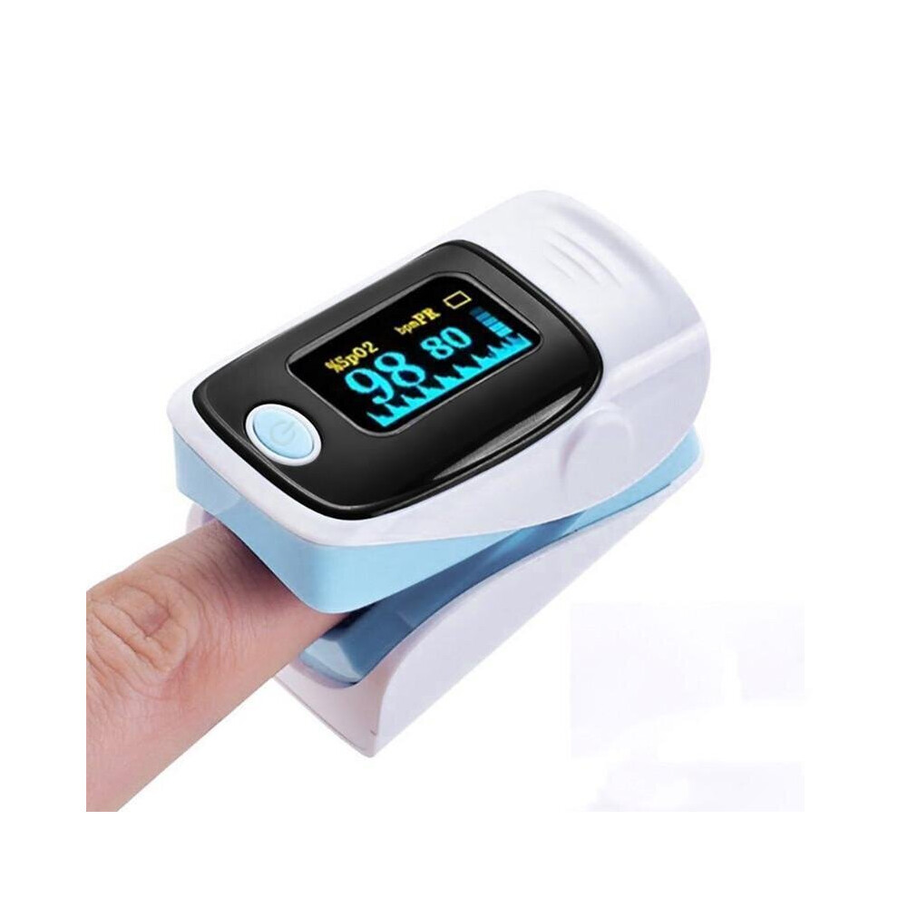 (Lake Blue) Blood Pressure Monitors Fingertip Heart Rate Monitor With Pulse Oximeter