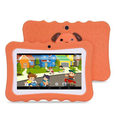 (Orange) Kid's Tablets & Computers Colourful 7-Inch Android Tablet With Protective Case For Children