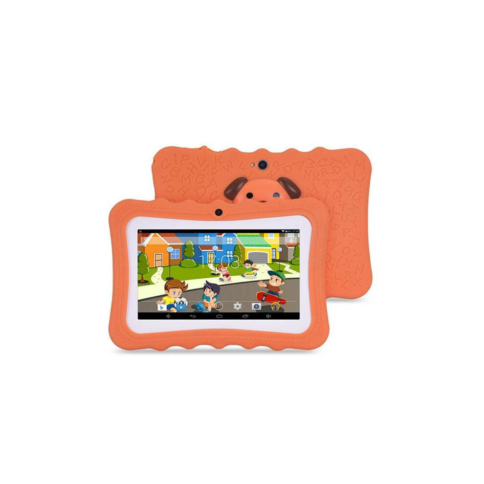 (Orange) Kid's Tablets & Computers Colourful 7-Inch Android Tablet With Protective Case For Children