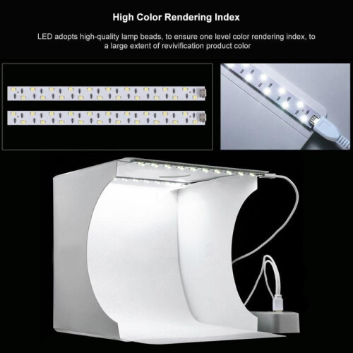 Led Mini Folding Lightbox Portable Photography Softbox 2
