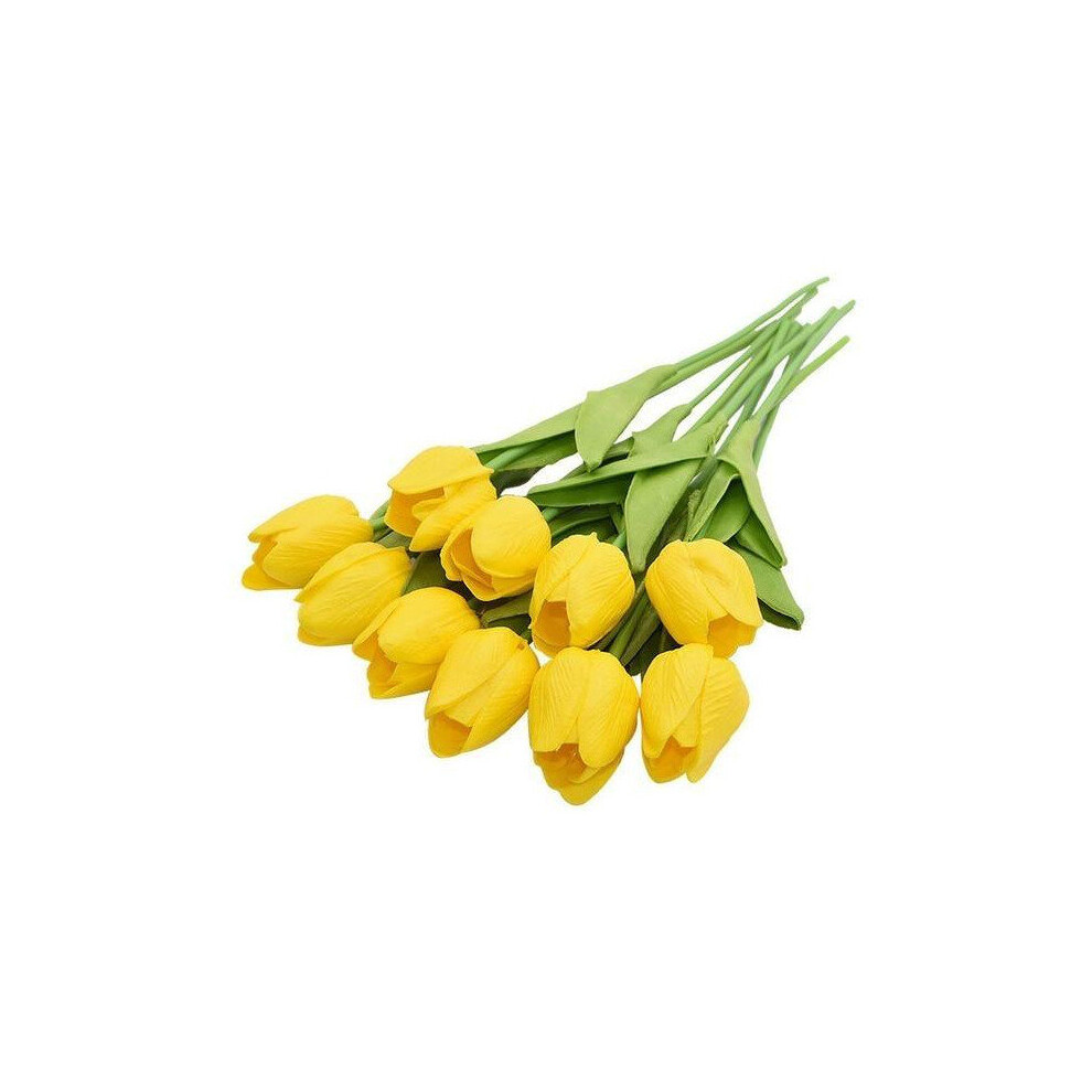 (Yellow) Colourful Tulips Artificial Flowers Home Decor