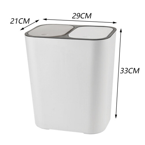 Living And Home (White) Duo Double Recycling Bin 15L Twin 2 Section Compartment Kitchen Rubbish Dustbin 2