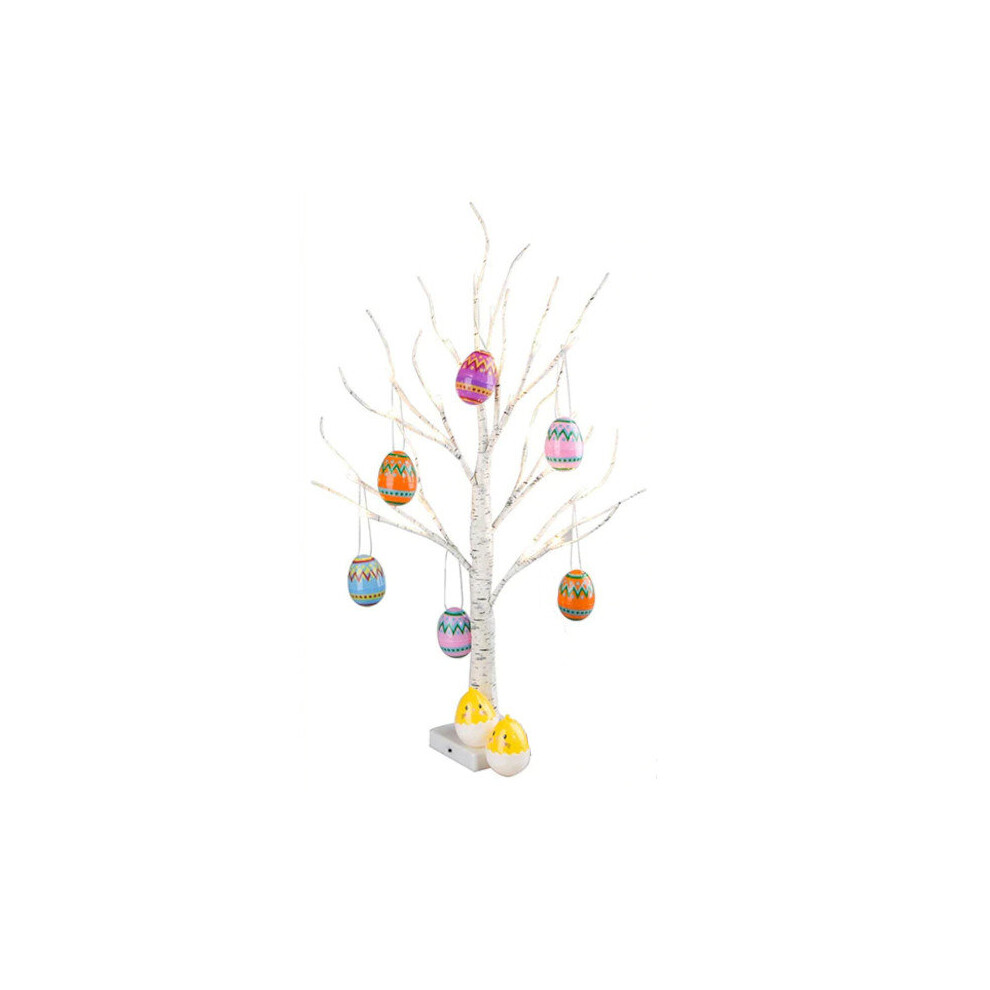 (6Pcs Easter Eggs) 60cm Easter Decor Led Birch Tree Light Easter Eggs Hanging Ornaments