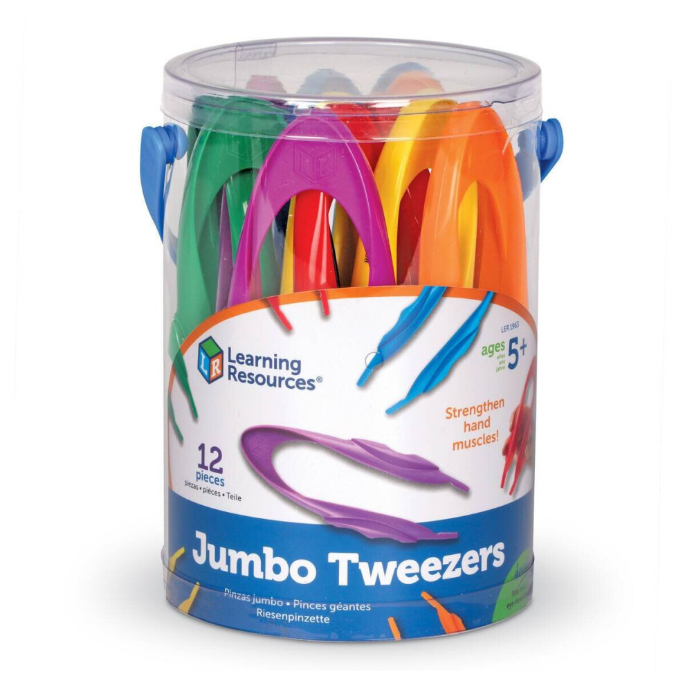 Learning Resources Easy Grip Tweezers Set of 12 For Children & Toddler