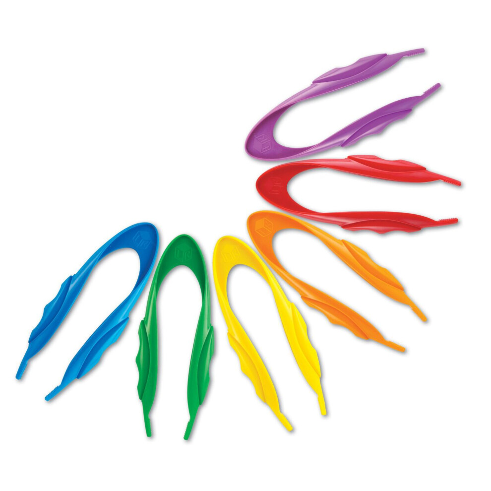 Learning Resources Jumbo Easy Grip Plastic Tweezers Children Kids 6pk