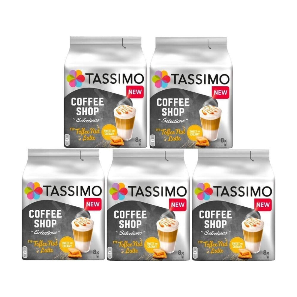 Tassimo T Discs Toffee Nut Latte (Case of 5, 40 Drinks)