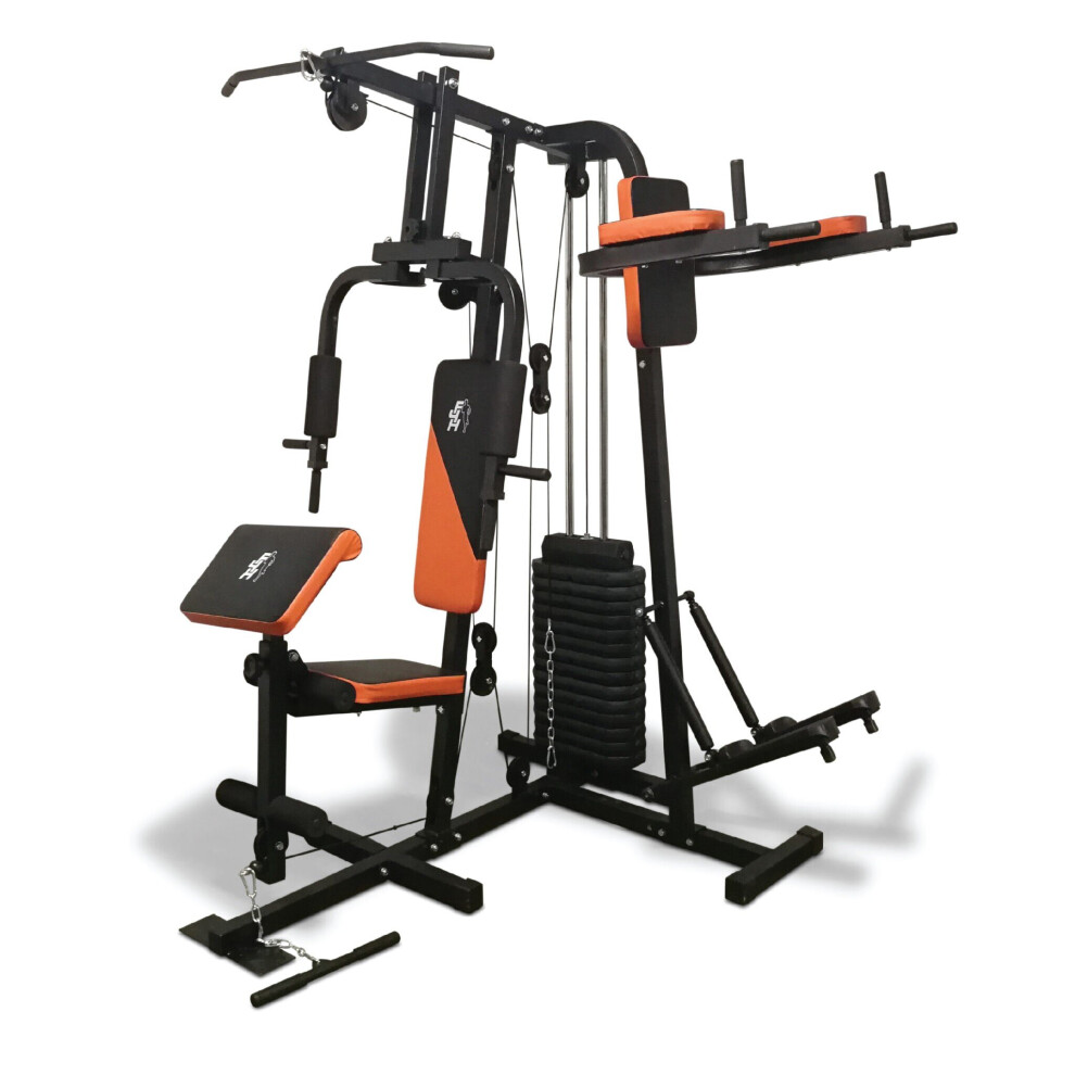 Home Multi Gym Machine with Lat Pull Down Dip Station Stepper 68kg Weight Stack