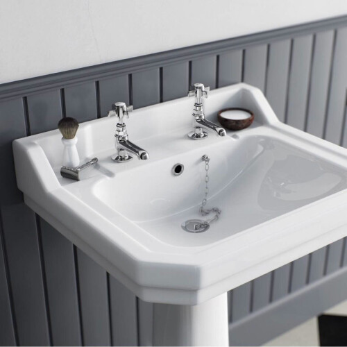 NES Home Edwardian Hot & Cold Twin Basin Taps Chrome 2