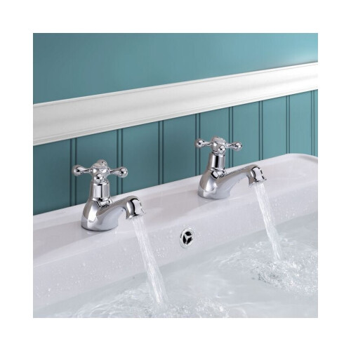 NES Home Victorian Traditional Twin Hot and Cold Basin Taps
