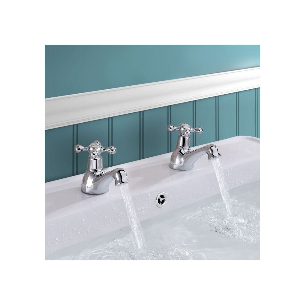 Victorian Traditional Twin Hot and Cold Basin Taps