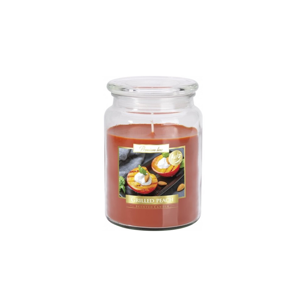 (Grilled Peach) 100hr Premium18oz Scented Candle Large Glass Jar Aromatic Fragrance Home Gift