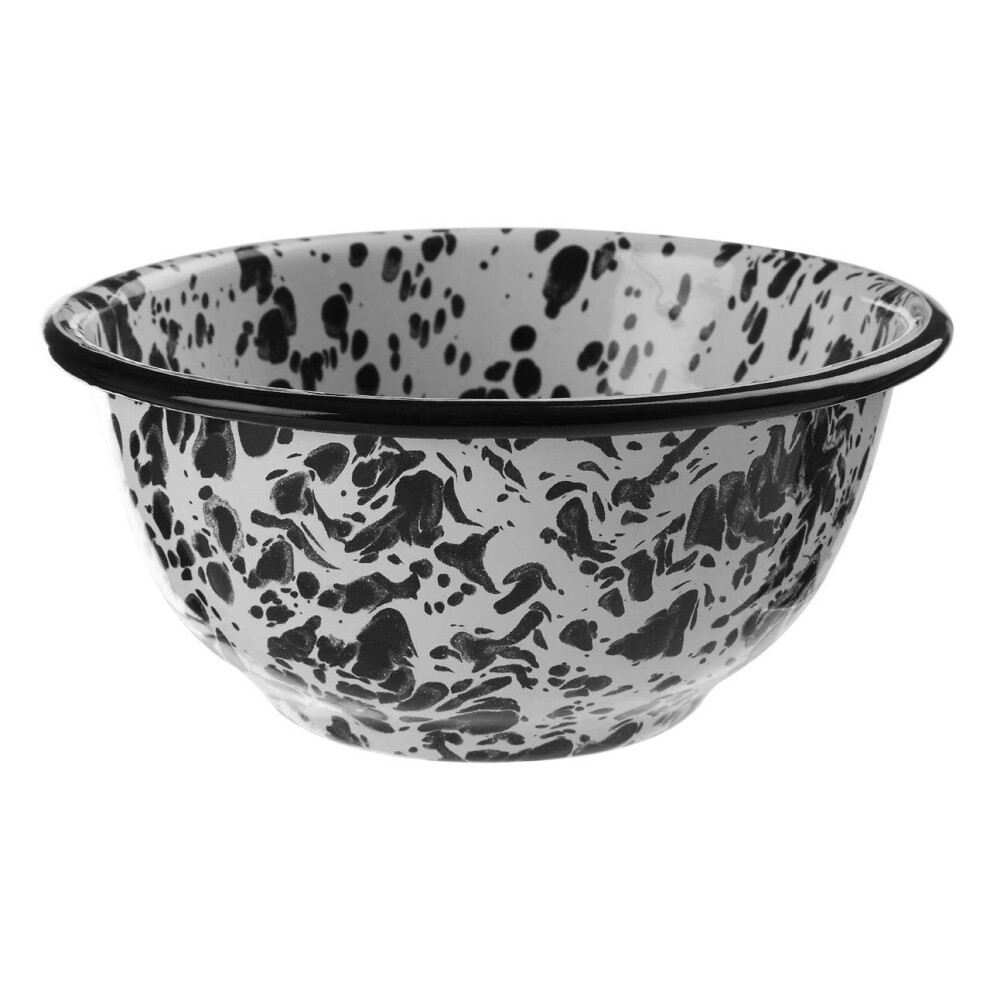 Premier Housewares Small Black and White Bowl Serving Bowl/ Salad Bowl Ideal For Fruit Cereal Contemporary Bowl Decorative Bowl 7 x 14 x 14