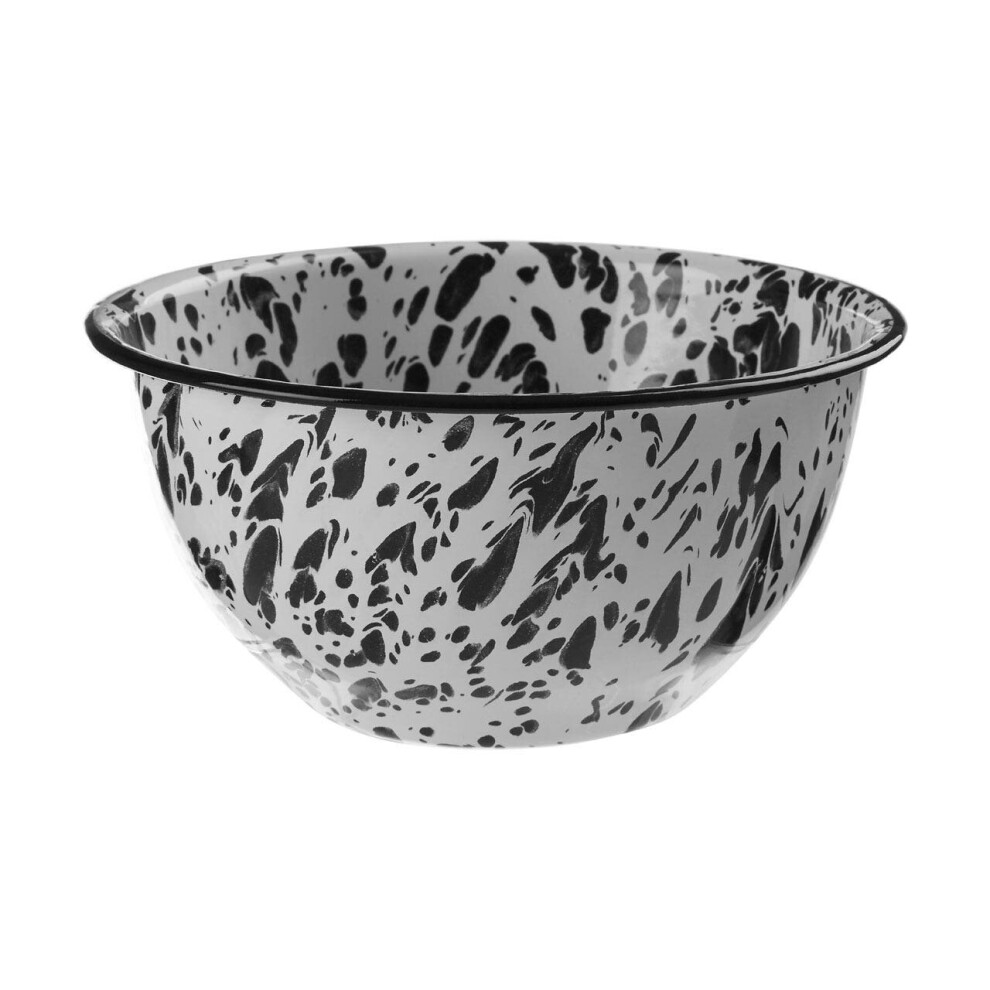 Premier Housewares Medium Black and White Bowl Serving Bowl/ Salad Bowl Ideal For Fruit Cereal Contemporary Bowl Decorative Bowl 18 x 8 x 18