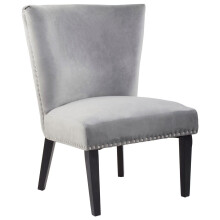 Premiers Velvet Dining Chair, Dining Room Accent Chair, Velvet Upholstered Wing Chair with Wooden Legs