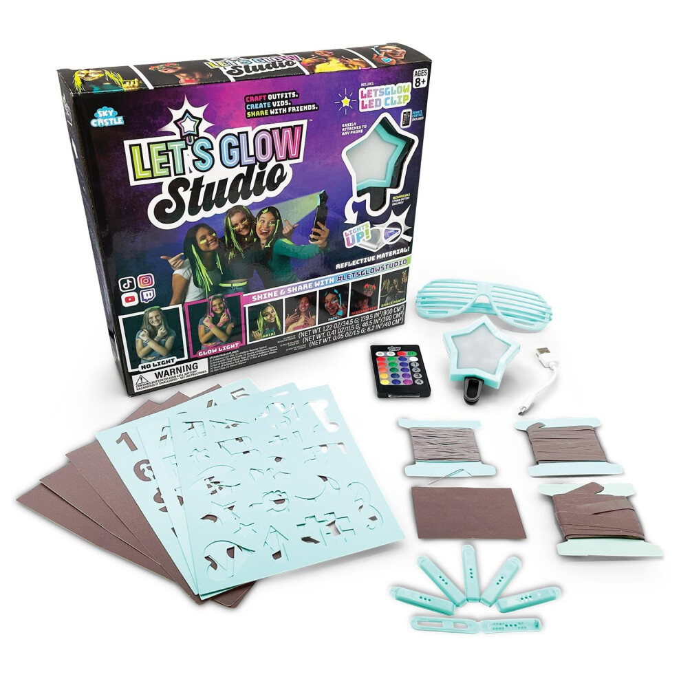 Let's Glow Studio Lets Glow LED Clip with Lights Up Reflective Material