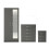 RD Furniture Ready assembled 3 Pcs Classic 2 Door Mirrored Wardrobe, Chest And Bedside Set Grey 1