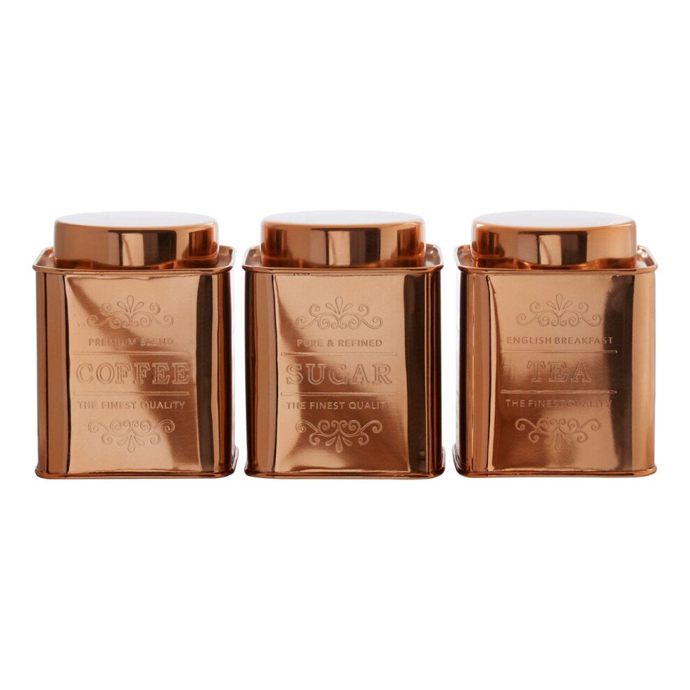 Premier Housewares Chai Set of 3 Copper Finish Storage Canisters