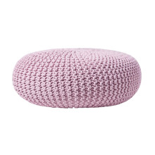 (Pink) Knitted Cotton Large Round Pouffe Footstool 70 x 23 cm