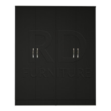 Ready assembled Classic 4 Door Wardrobe Black