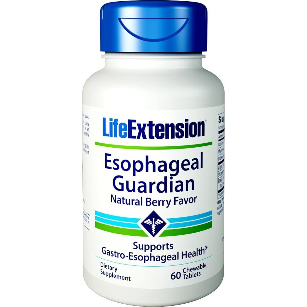 Life Extension Esophageal Guardian, Berry Flavor - 60 Vegetarian Chewable Tabs