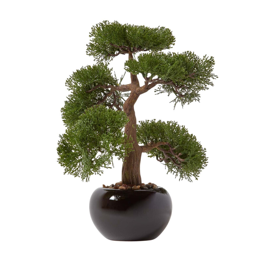 Homescapes Artificial Bonsai Tree In Ceramic Pot Black