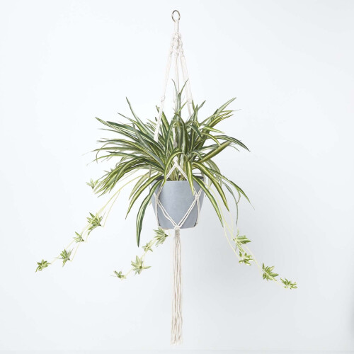 Homescapes Homescapes Artificial Hanging Basket Spider Plant, 95 cm