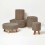 Homescapes (45 x 40 cm) Black and Cream Bean Footstool with Aztec Pattern 5