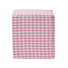 (Pink) Gingham Check Cotton Cube Pouffe 36 x 36 x 38 cm