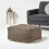 Homescapes (60 x 60 x 30 cm) Black and Cream Bean Footstool with Aztec Pattern 2