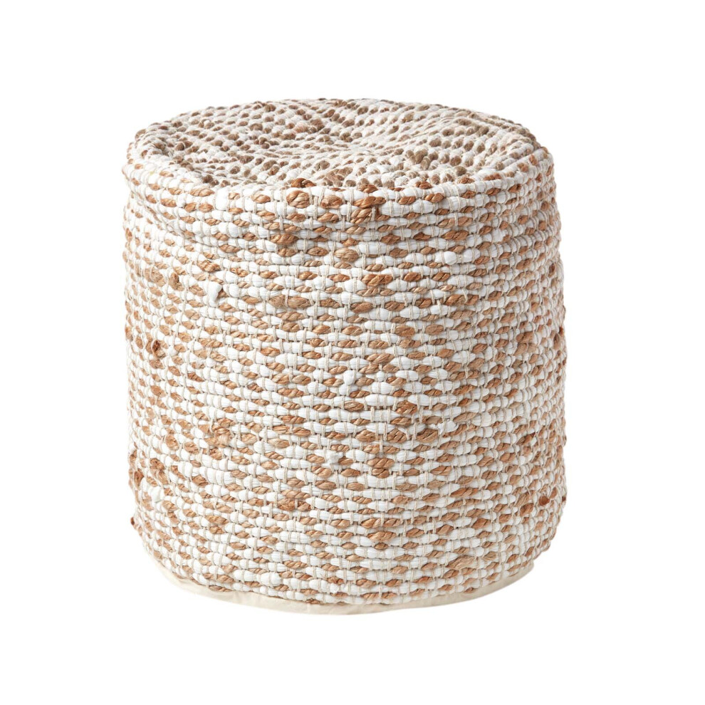 Sierra Diamond Pattern Hemp Circular Bean Filled Pouffe