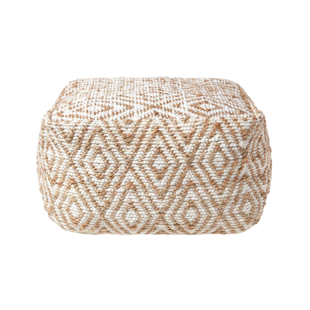 Sierra Diamond Pattern Hemp Square Bean Filled Pouffe, 60 cm