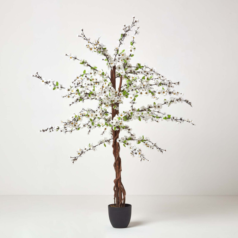 Homescapes Artificial Blossom Tree With Silk Flowers - 5 Feet White