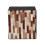 Homescapes Homescapes Brown and Black Patchwork Cube Pouffe Suede Leather 36 x 36 x 38 cm 1