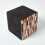 Homescapes Homescapes Brown and Black Patchwork Cube Pouffe Suede Leather 36 x 36 x 38 cm 3
